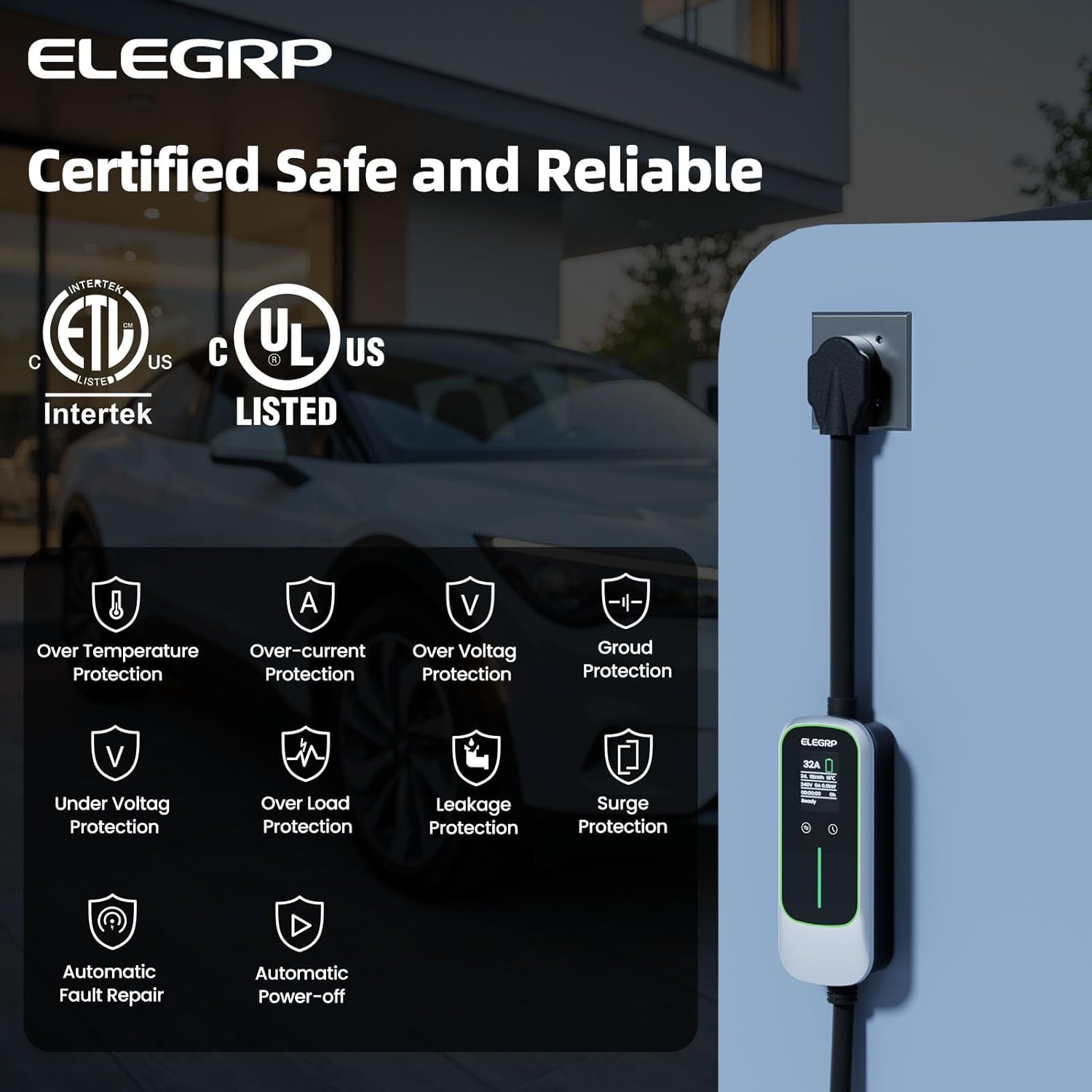 ELEGRP 32 Amp Portable Electri - Home Ev Charger ulasan dan harga