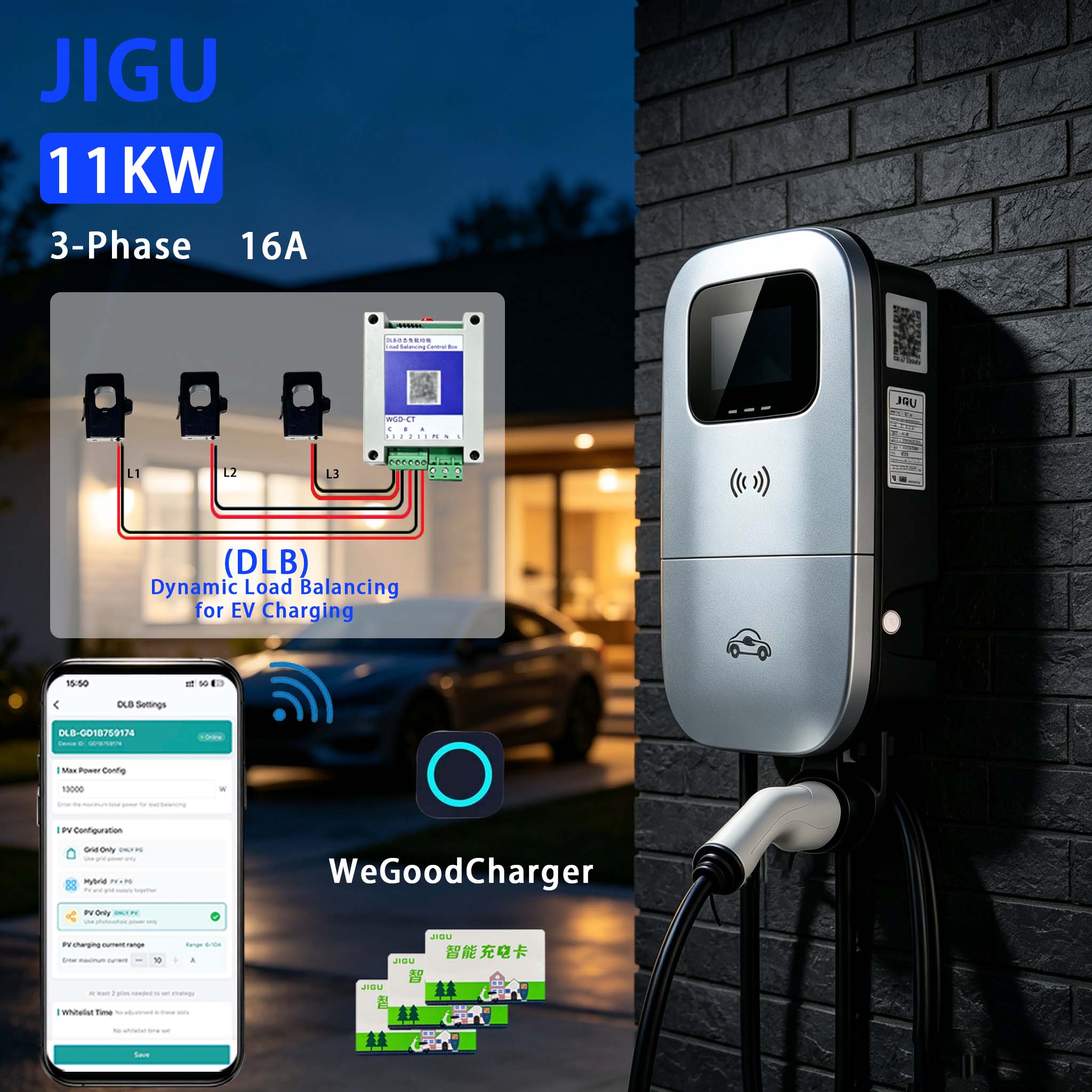 JIGU Dynamic Load Balancing EV - Wallbox Ev ulasan dan harga